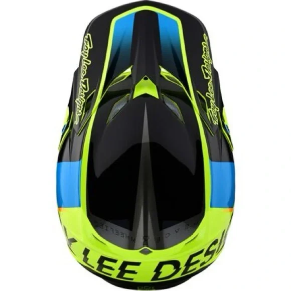 New Troy Lee Designs SE5 Motocross / Dirt Bike Helmet, Blue / Hi-Vis Yellow L - Picture 3 of 6